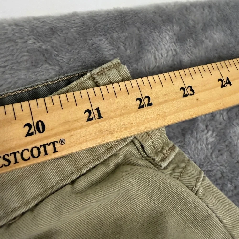 Mens Khaki Tan Cotton Twill Relaxed Fit Multi Pocket Cargo Shorts Size 42